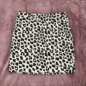 Leopard Print Pencil Skirt - Black & White